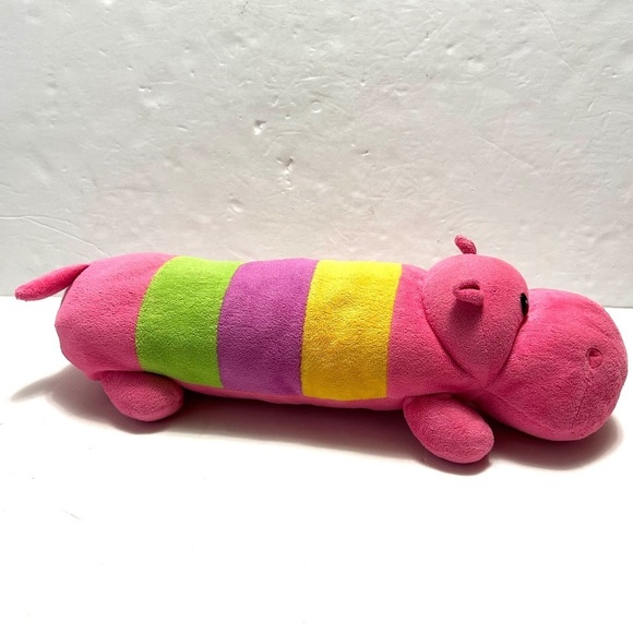 Stuffed Plush Toy Pillow Doll Hippo 16" Kids Girls Boys Animal Rainbow Multicolo - Picture 2 of 8